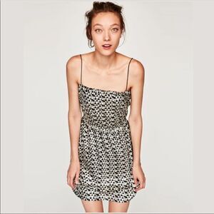 ZARA W/B Metallic Spaghetti Strap Mini Dress